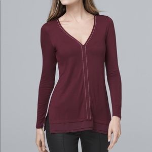 White House Black Market Chain-Detail Long Sleeve